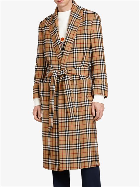 burberry vintage check dressing goen|Reissued vintage check dressing gown coat .